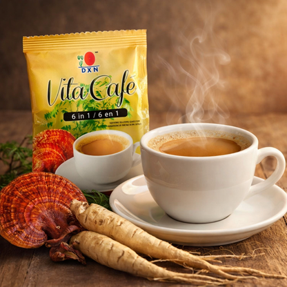 Ingredientes Vita Café 6 en 1 DXN con Ganoderma, Ginseng y Tongkat Ali