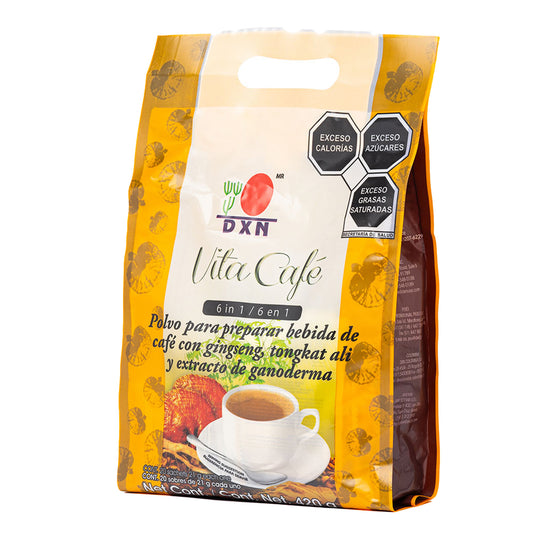 Vita Café 6 en 1 DXN con Ganoderma y Ginseng bolsa 20 sobres café instantáneo