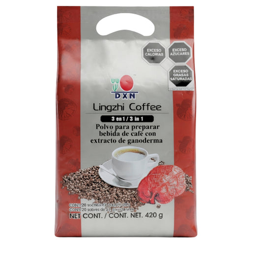 Café Lingzhi 3 en 1 DXN con Ganoderma bolsa 20 sobres